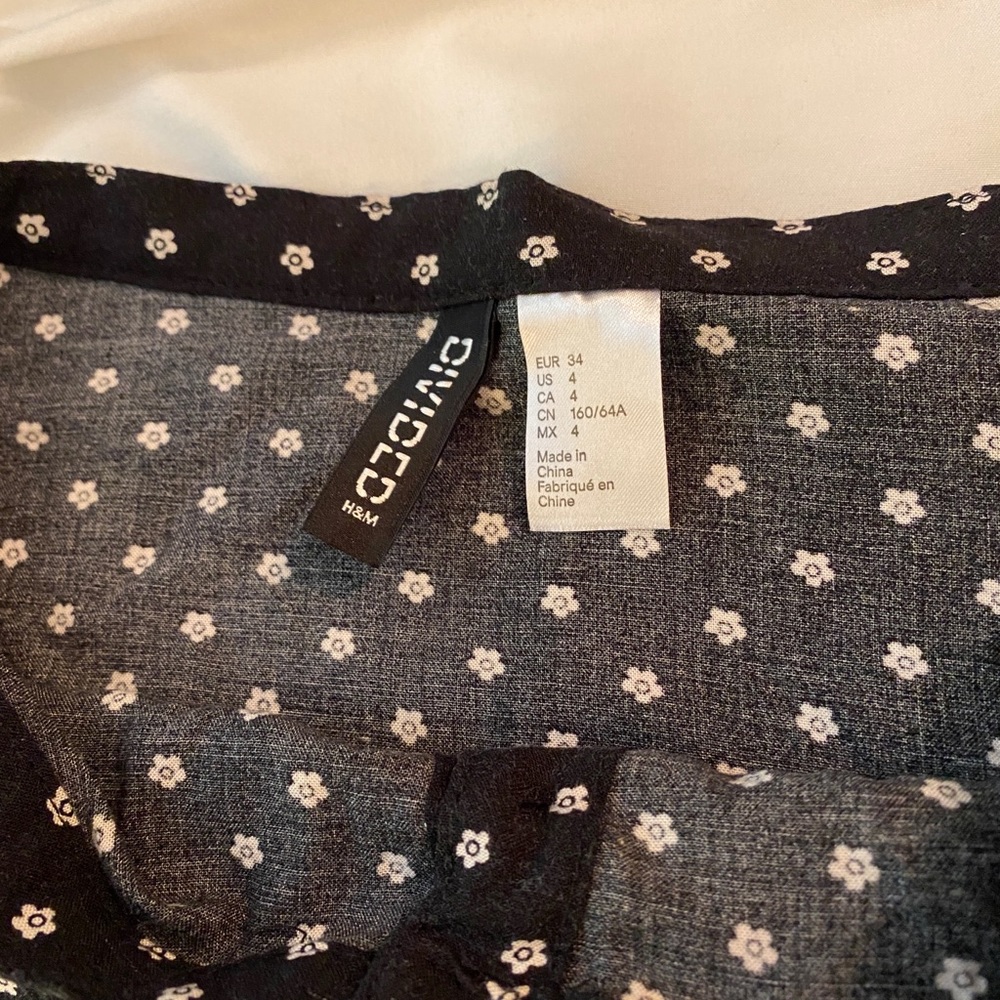 Black flower patterned skirt